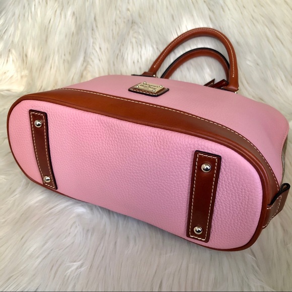NWT Dooney & Burke Pale Pink Pebble Zip Satchel